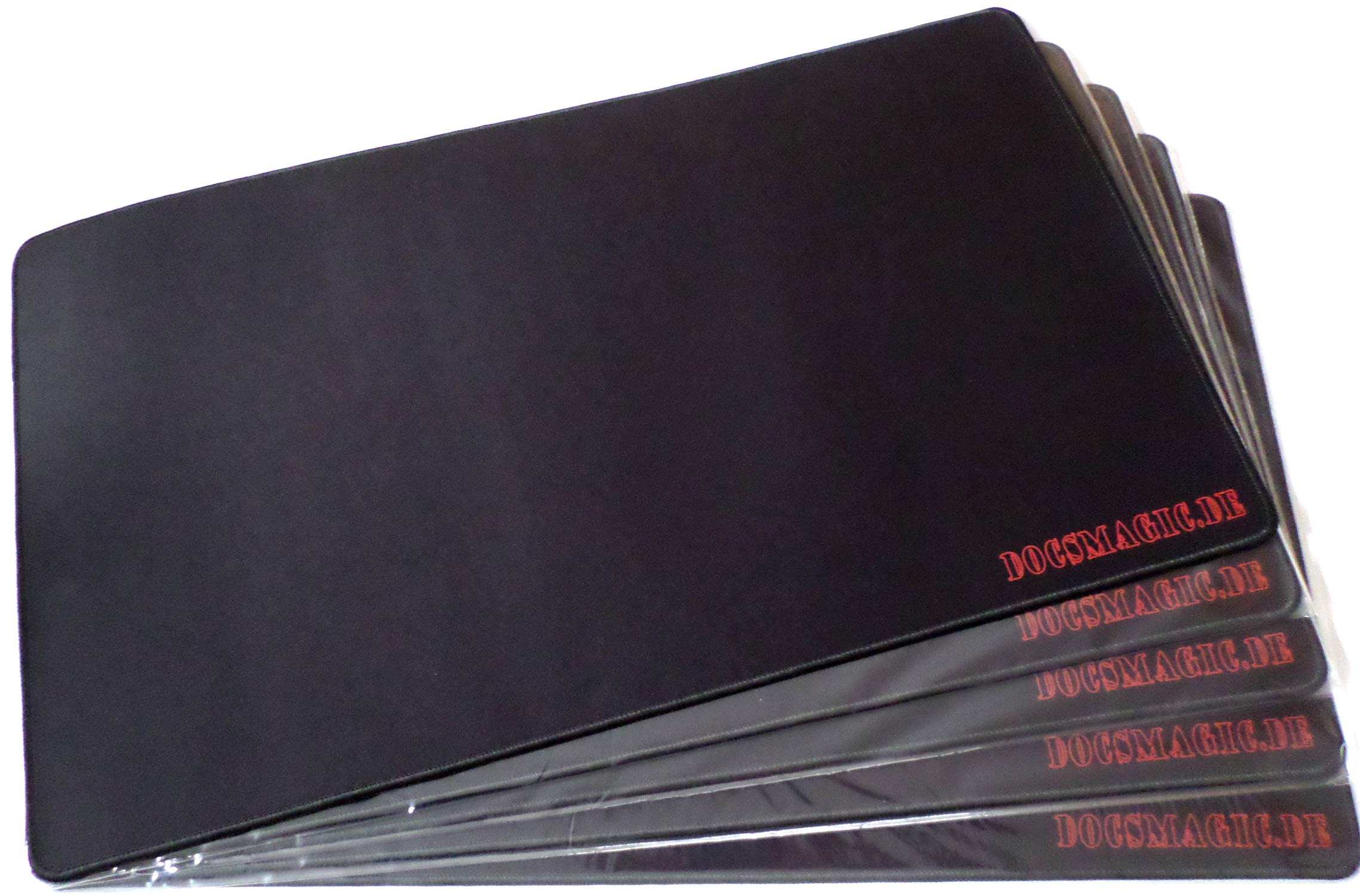 docsmagic.de 5 x Premium Playmat Black - 60 x 34 cm Stitched 3mm