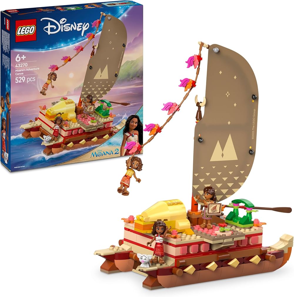LEGO Disney Moana’s Adventure Canoe 43270 Buildable Boat with Textile Sail 4