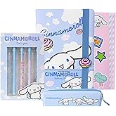 Get Trend Hello Kitty Gifts Cinnamoroll Stationary Set Cute Notebook Pens Kawaii Pencil Case Anime Stickers Journal Accessories Gift for Teens (Blue Cinnamoroll)