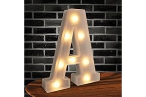 CIDENBIO Light up Letters Marquee Letters, 26 Alphabet Battery Powered LED Lights Sign, Night Light White Plastic Letters for Engagement Party Wedding Baby Shower Birthday, Marry Me Light up Letters (Letter A)