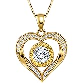 Moissanite Necklace for Women 14k Gold Heart Necklaces Moissanite Pendant for Woman 1 Carat - Luxury Love Jewelry Gift for Anniversary, Birthday and Christmas - Jewelry for Wife from Husband