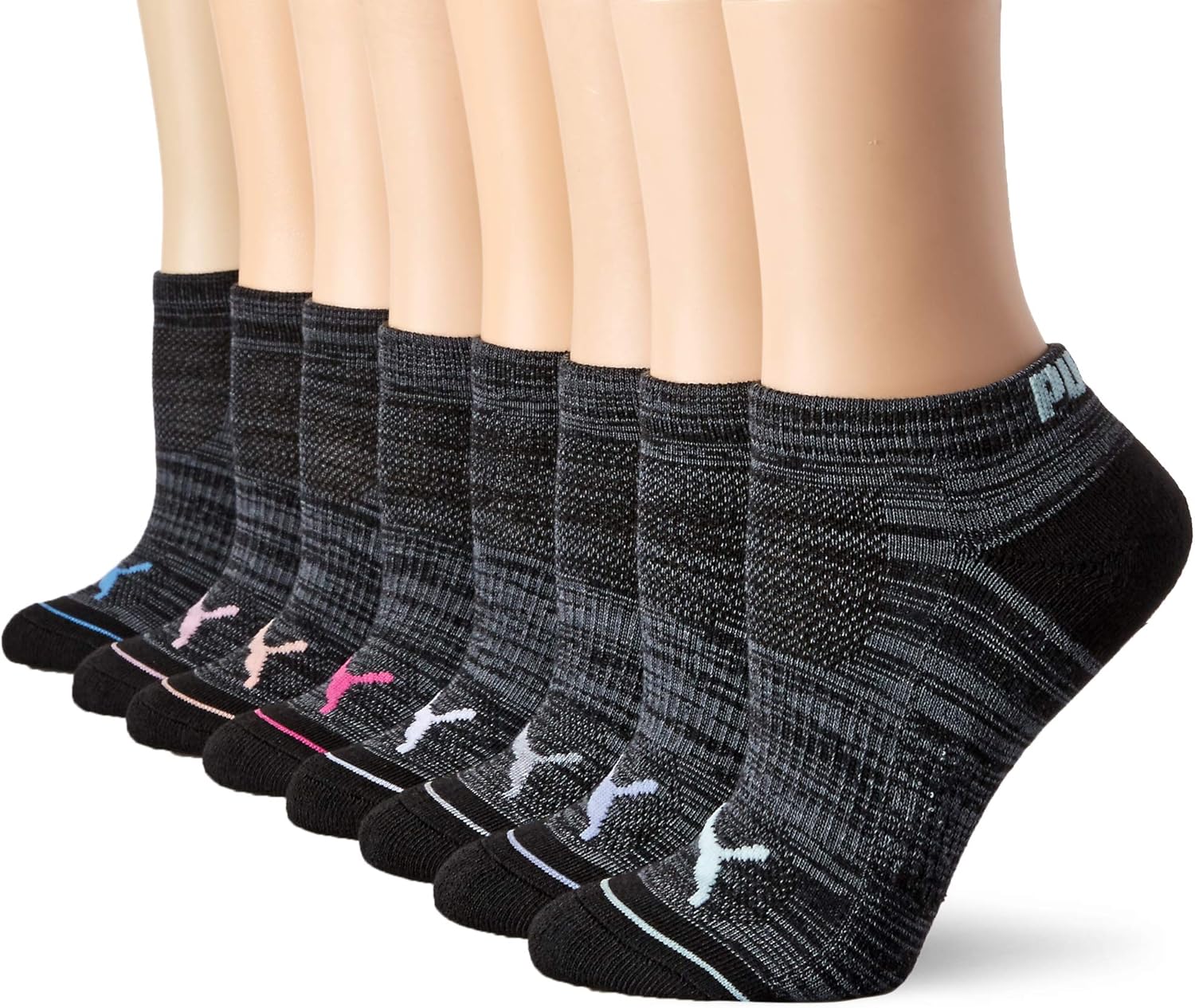 PUMA Women's 8 Pack Low Cut Socks, White, 9-11 at  Women’s Clothing store