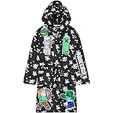 Get Trend Minecraft Robe for Boys Teens, Hooded Dressing Gown, Creeper Loungewear Cozy Robes, Gamer Gifts for Boys