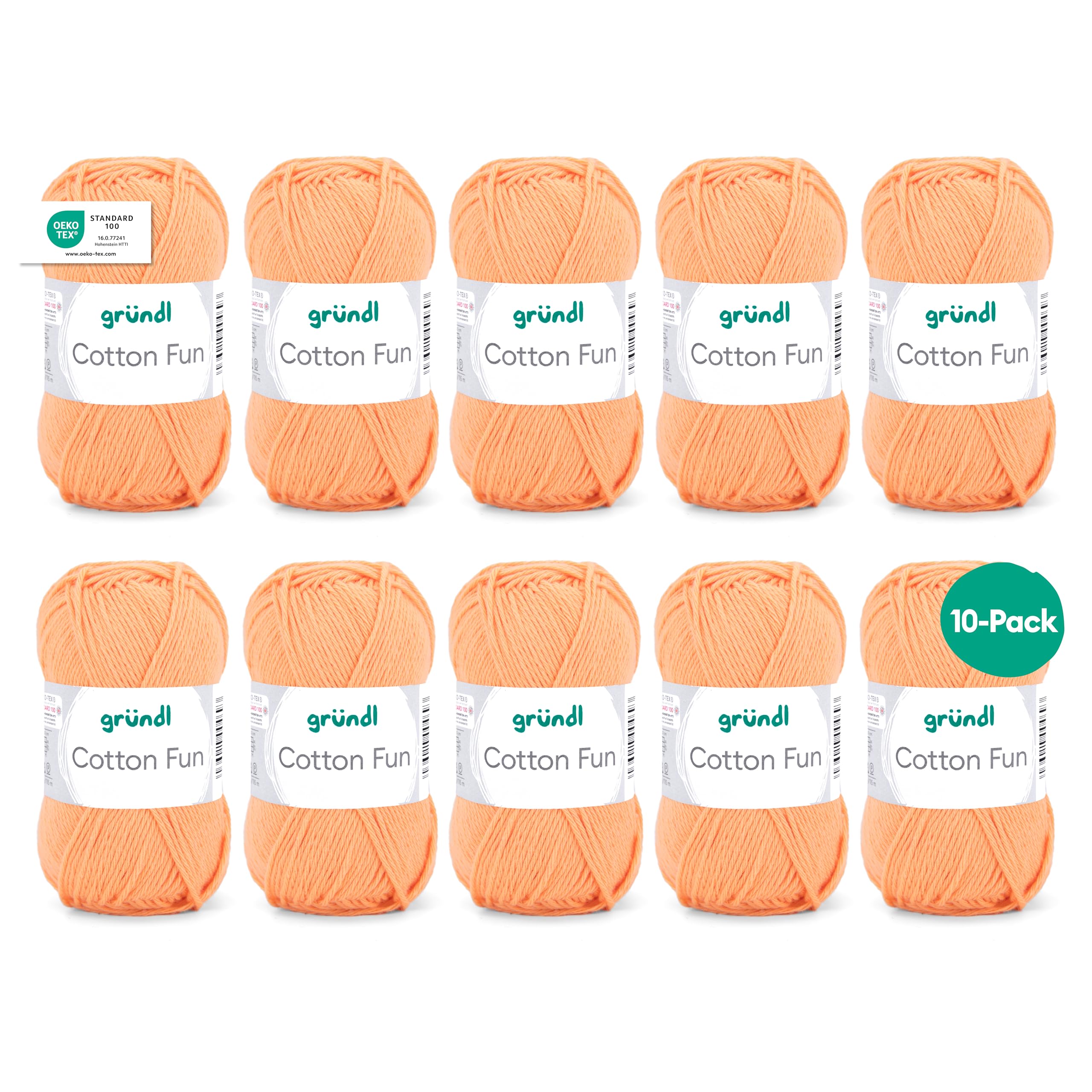 Gründl Cotton Fun Wool Cotton, apricot, 27.00 x 11.00 x 07.00 cm