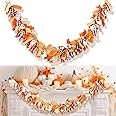 Yuefunny 5.91ft Fall Fabric Plaid Garland Hanging Linen Banner Orange Rustic Garland for Fall Autumn Home Wedding Party Fireplace Mantle Wall Frame Doorway Backdrop Indoor Outdoor Decor