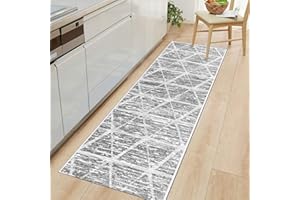 Calore Carpet Runners for Hallways Non Slip Washable Runner Rugs Long Soft Kitchen Runner Grey Hallway Hall Runners for Bedro