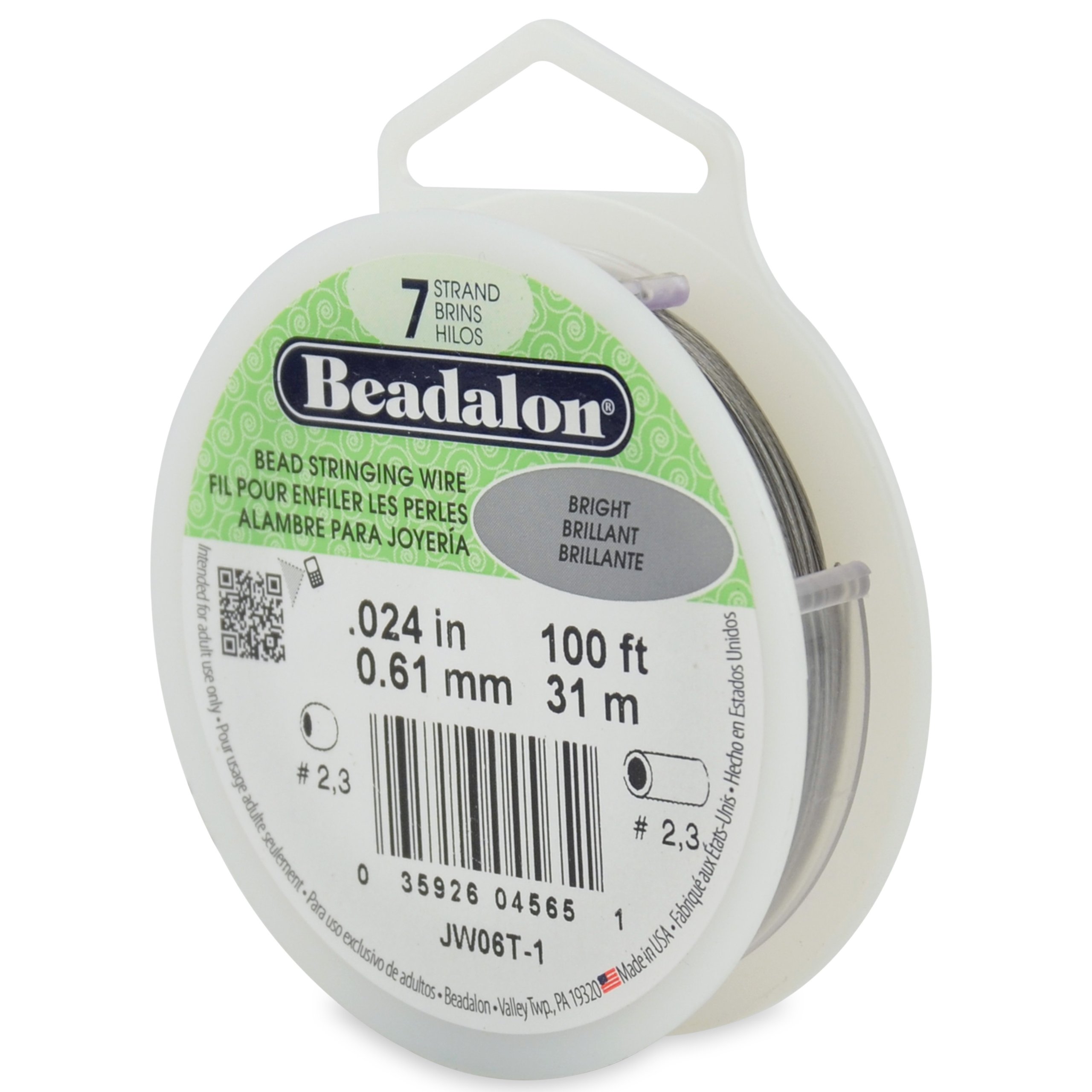 Beadalon 0.61 mm Diameter 31 m 7 Strand Wire Bright Reel