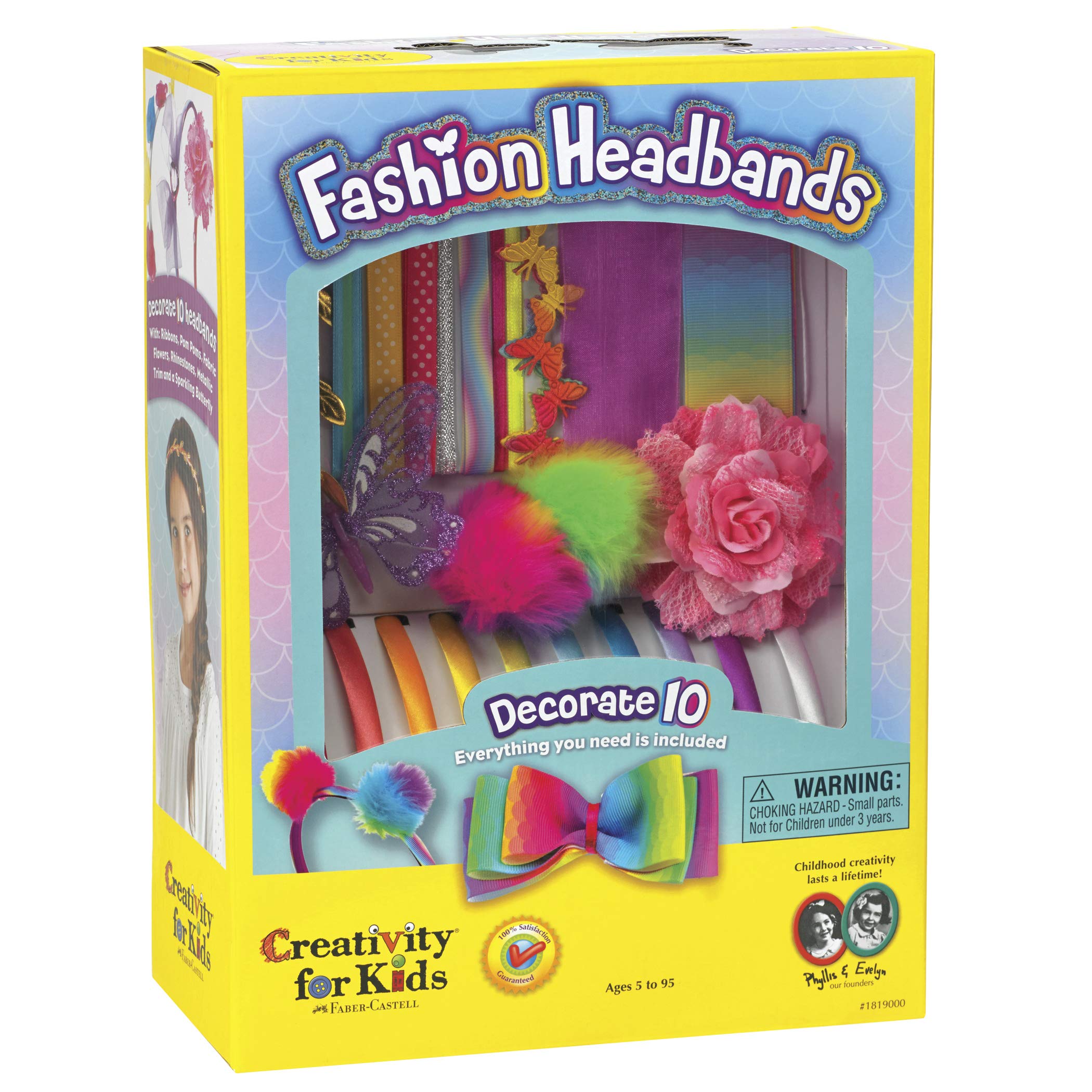 Creativity for Kids Fashion Headband Making Kit - Makes 10 DIY Headbands, Arts and Craft Kits for Ages 5-7+, Kids Activities, Birthday Gifts for Girls