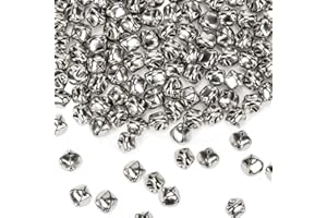 MAQIHAN Jingle Bells for Crafts - 100PCS 0.6 Inch Small Christmas Bells, Silver Craft Bell Bulk for DIY, Christmas Tree Wreath Home Pet Party Festival Decorations, With Crisp Sound, Convenient to Hang