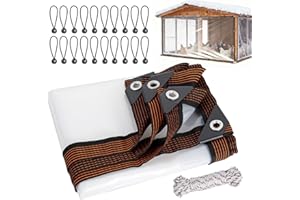ANATIA Chicken Coop Cover for Winter, Waterproof Durable Tarp with Elastic Cords Rope, Easy Install for Large Cages Walk-in Runs,Chicken Coop Plastic Wrap for Winter