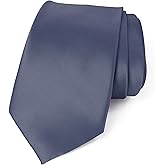 Spring Notion Men's Solid Color Satin Microfiber Tie, Regular and Skinny Width
