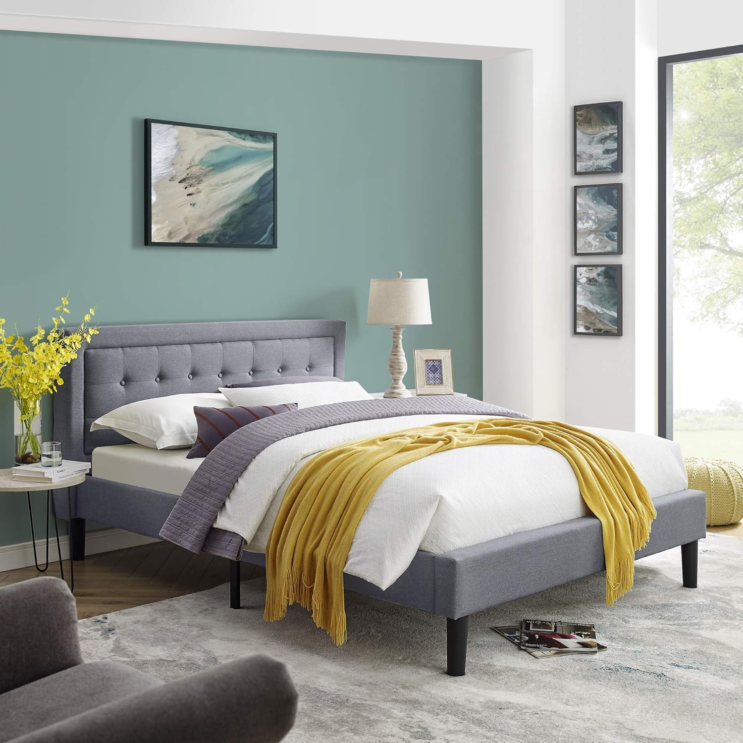 Best Queen Platform Grey Bed Frame
