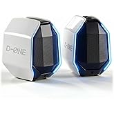 IBALL·BOX Computer Speakers for Desktop PC, Gaming PC Speakers for Desktop – USB-C, Bluetooth 5.3, 3.5mm AUX, AC Powered External Audio with Rich Stereo bass, Laptop/Mac, RGB Lights, White, 30W