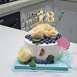 DTXLX 18th Birthday Candles Gold Number 18 Cake Topper Set 2 view 2