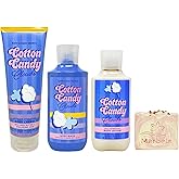 Bath & Body Works Cotton Candy Clouds Trio Gift Set - Body Cream, Body Wash and Body Lotion - with a Himalayan Salts Springs Bar Soap - Full Size
