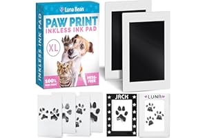Luna Bean Paw Print Kit - Mess-Free Paw Print Stamp Pad for Dogs & Cats - 14pc Dog Nose Print Kit & Pet Paw Print Impression Kit- Clean - Touch Ink Pad for Dog Paw Prints - Dog Mom Gifts for Women