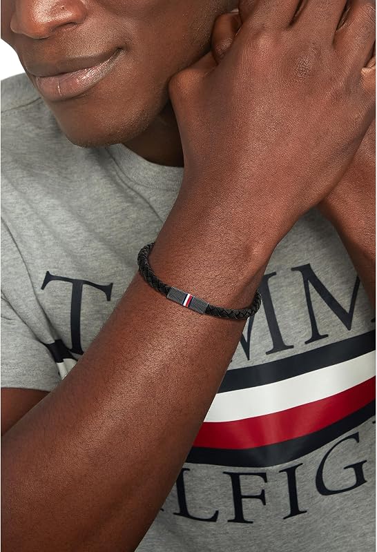 Jewelry Geflochtenes Lederarmband für Herren Schwarze Farbe - 2790459