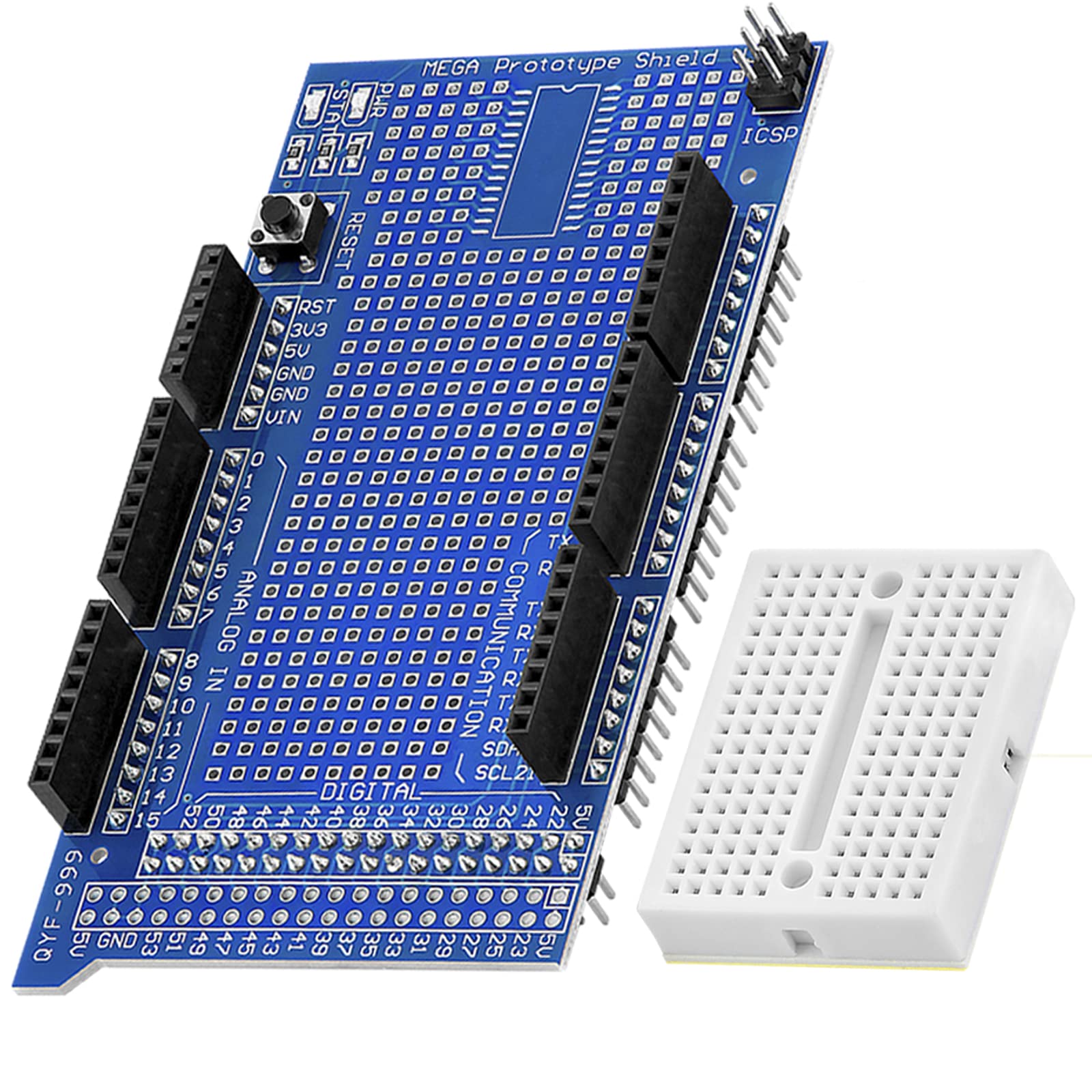 AZDelivery Prototyping Prototype Shield with Mini Breadboard compatible with Arduino, MEGA 2560 R3 including E-Book! — image 1