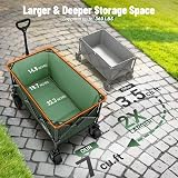 Overmont 200L Folding Festival Trolley on Wheels Green 330 lb Load Capacity view 2