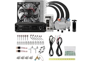 RV65F 24V DC Automotive Universal A/C System for Cars, RV, Trucks, Vans, Classic Cars, Pickup Trucks, etc., Automotive Electric 24V Air Conditioning Compressor System Kit (Voltage 24V: single cold)