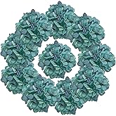 7.1'' Blue Hydrangea Artificial Flowers,10Pcs Artificial Silk Hydrangea Heads,81 Petals Faux Hydrangea Flowers Heads with Stems for Home Wedding Baby Shower Decor(Blue)