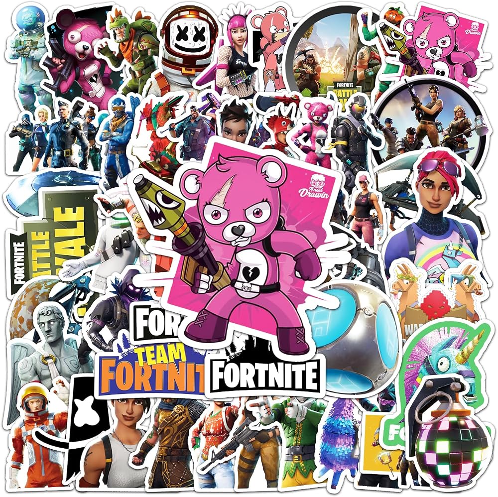 Yangsiw Fortnitte Game Stickers 50Pcs Sticker Packs for Skateboard Car Laptop