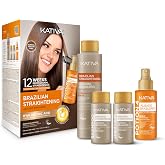 KATIVA Brazilian Keratin Straightening Kit - Alisado Brasile&ntilde;o Keratina + Potion 4 Heat Protectant Serum, Smoothing, Anti Frizz, Hyaluronic Acid, Argan Oil, Vegan, Up to 12 Weeks