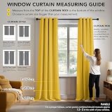 Deconovo Blackout Curtains Mellow Yellow Eyelet Pair W55 x L87 view 2