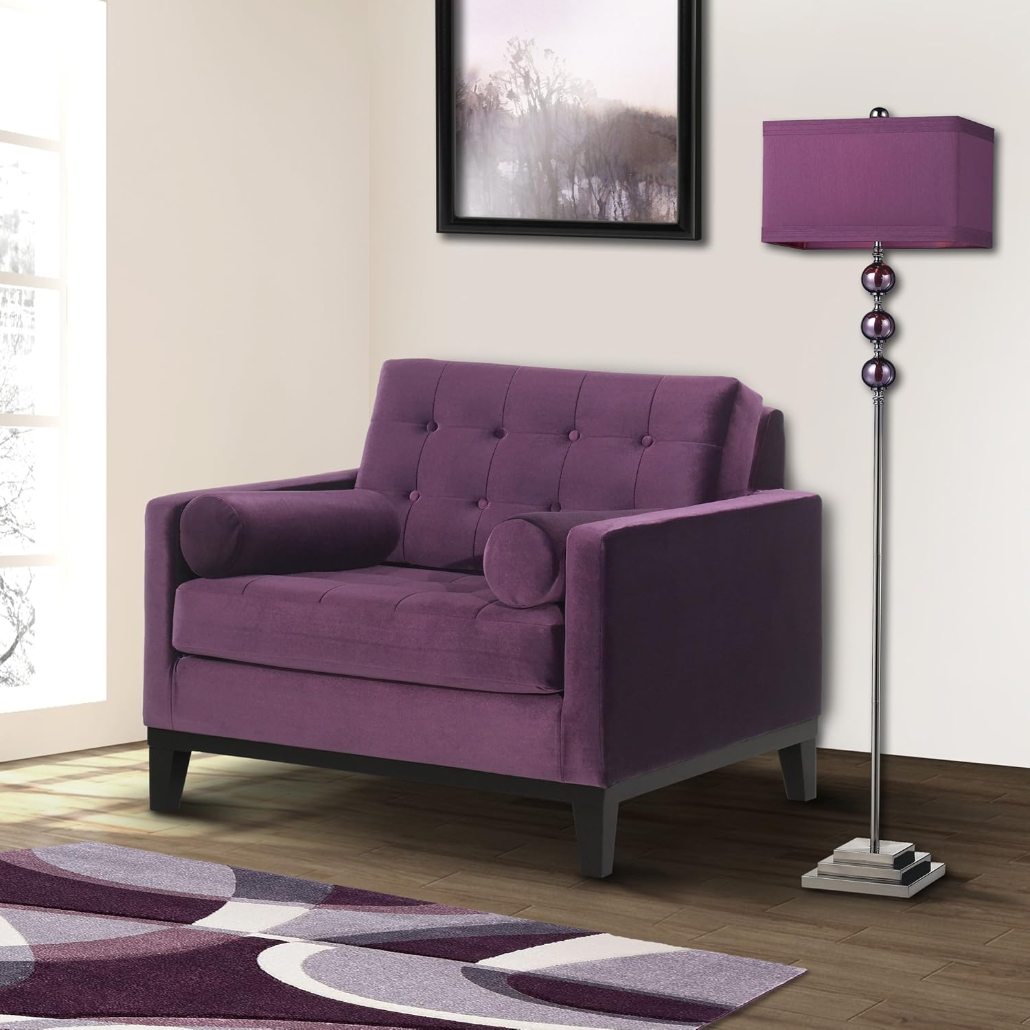 Amazoncom Armen Living LC7251PU Centennial Side Chair In Purple