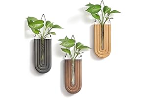 Wood Wall Planter Indoor, Propagation Station, Wooden Hanging Vase for Dried Flowers, Plant Holder, Boho Wall Décor for Livin