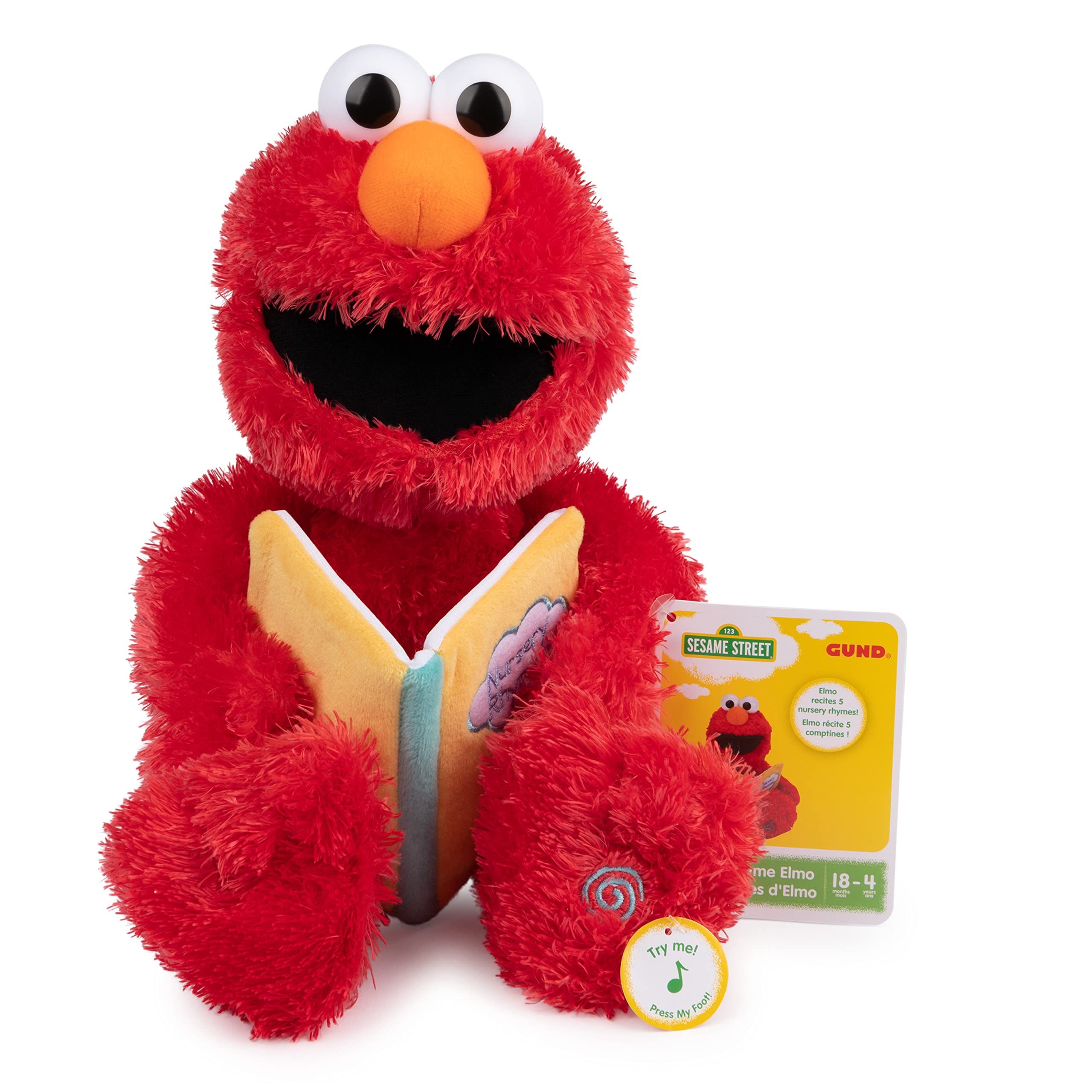 Photo 1 of GUND Sesame Sesame Street Official Nursery Rhyme Elmo Animated Muppet Plush, Premium Plush Sensory Toy for Ages 18 Months & Up, Red, 15”