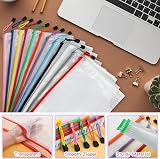 Umriox A4 Plastic Zip Folders 24 Pcs Mesh Document Wallets Waterproof 34x24cm view 3
