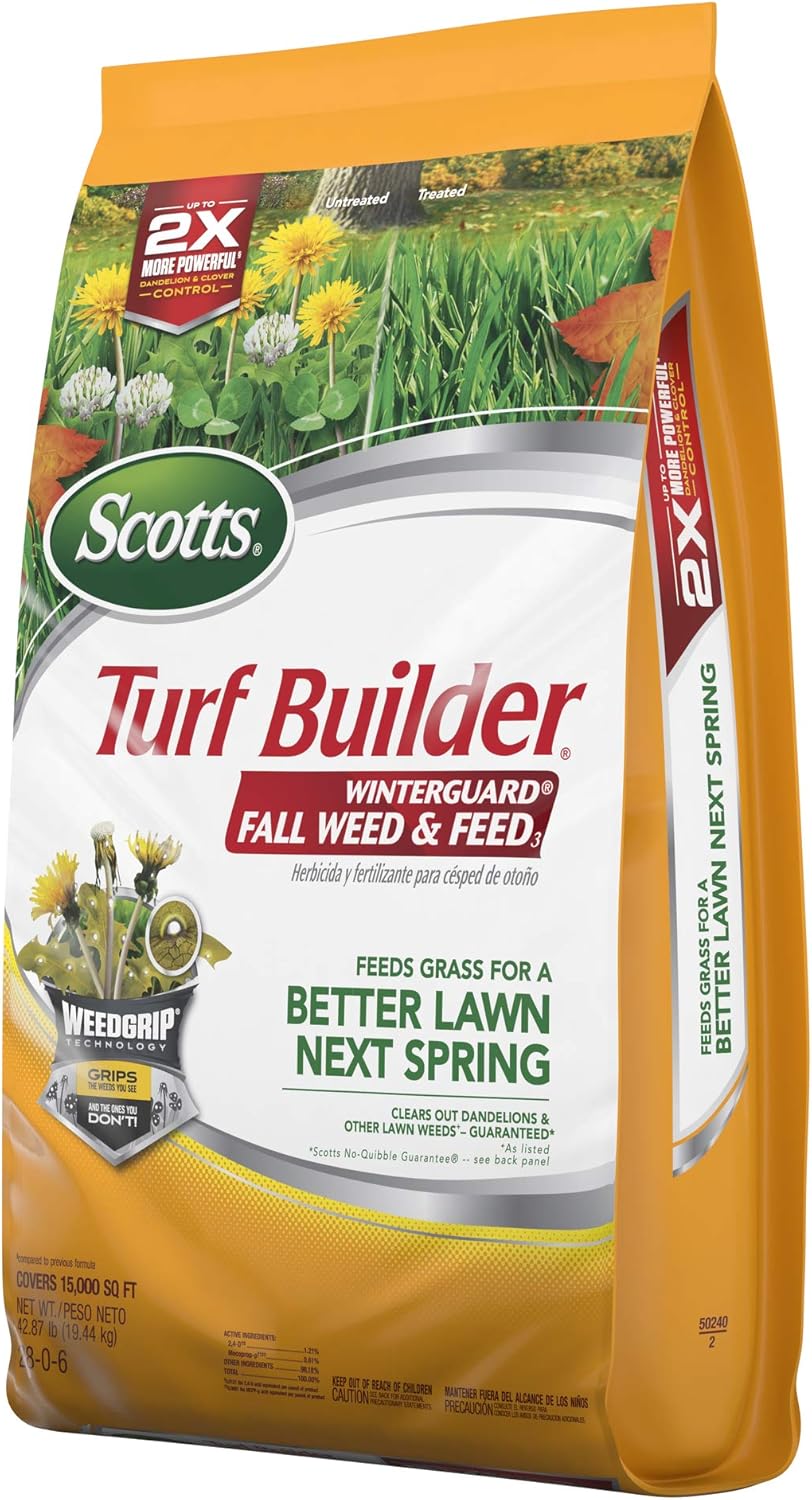 Scotts Turf Builder WinterGuard Fall Weed and Feed 3, 15, 000 sq. ft. : Garden & Outdoor