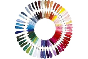 50Pcs Embroidery Threads, 50 Colours Embroidery Floss, Suitable for Cross Stitch, Needlework, DIY Crafts, Garment Repair, Bra