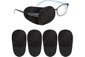 Hecaty 4 Pack Eye Patches for Kids Girls Boys, Right & Left Eye Patch for Glasses, Lazy Eye Patch for Children Treating Lazy Eye Amblyopia Strabismus and After Surgery… (Blue) (Blue) (Black)