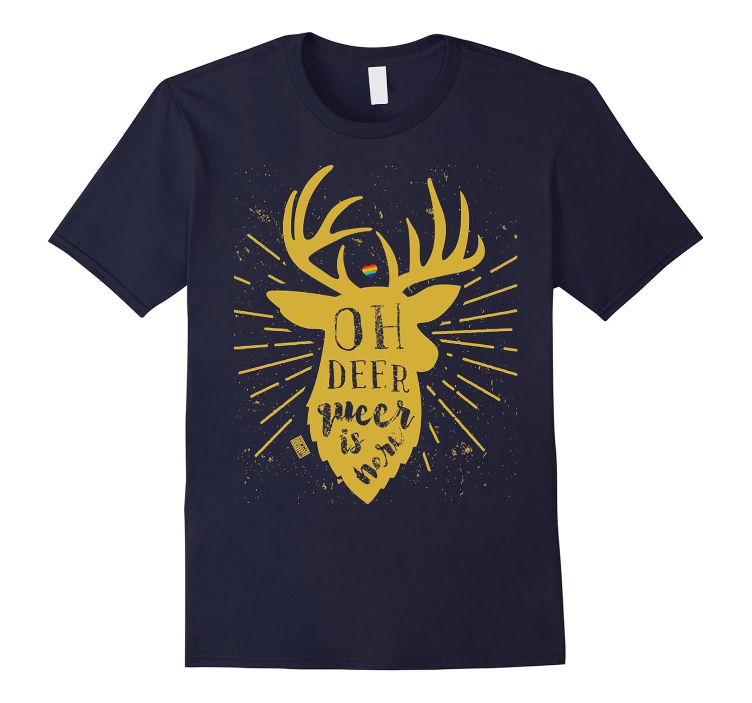 Oh Deer Queer Here Gay Pride LGBT Reindeer Christmas T-shirt-ANZ