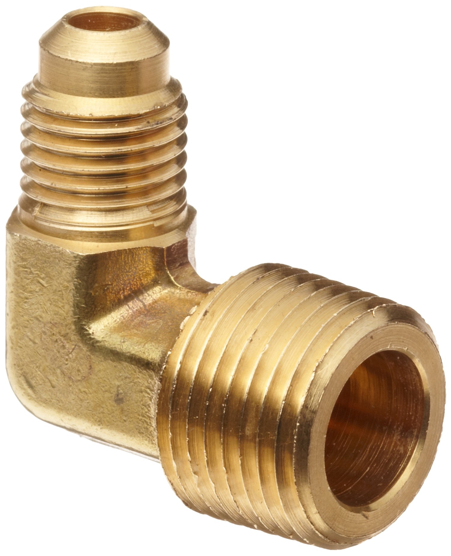 Photo 1 of Anderson Metals-54049-0812 Brass Tube Fitting, 90 Degree Elbow, 1/2" Flare x 3/4" Male Pipe