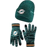 Ultra Game Youth NFL Official Super Soft Marl Knit Winter Beanie Knit Hat with Extra Warm Touch Screen Gloves