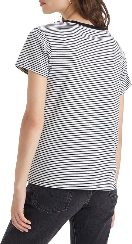 Perfect V-neck, T-shirt Donna, Annalise Stripe Cloud Dancer, S — foto 6 di 8