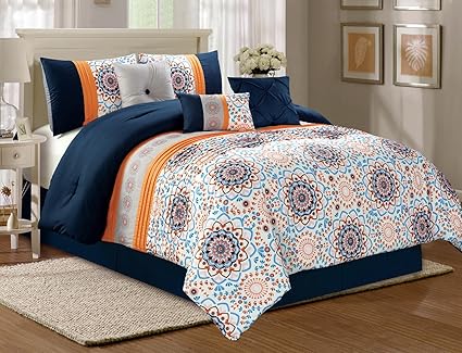 Orange And Blue Comforter Sets