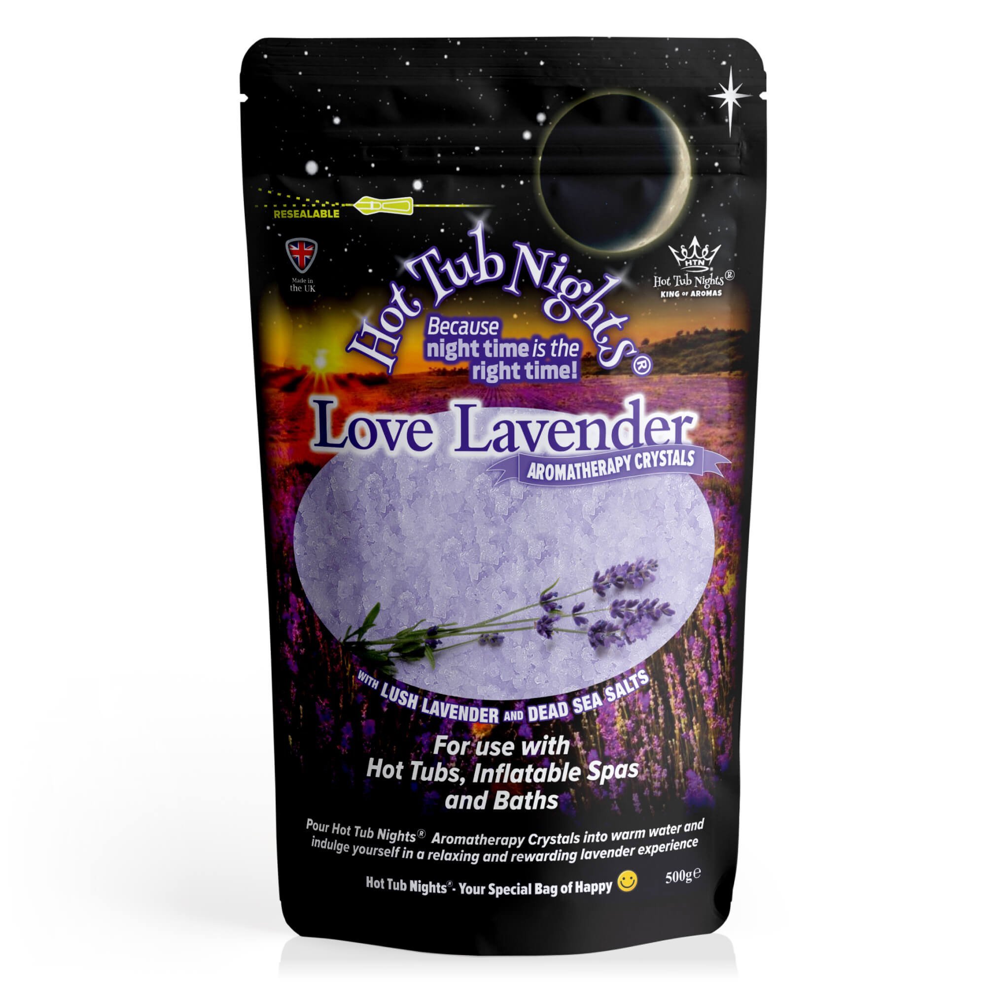 Hot Tub Nights (Love Lavender) Aromatherapy Crystals Vegan (500g)