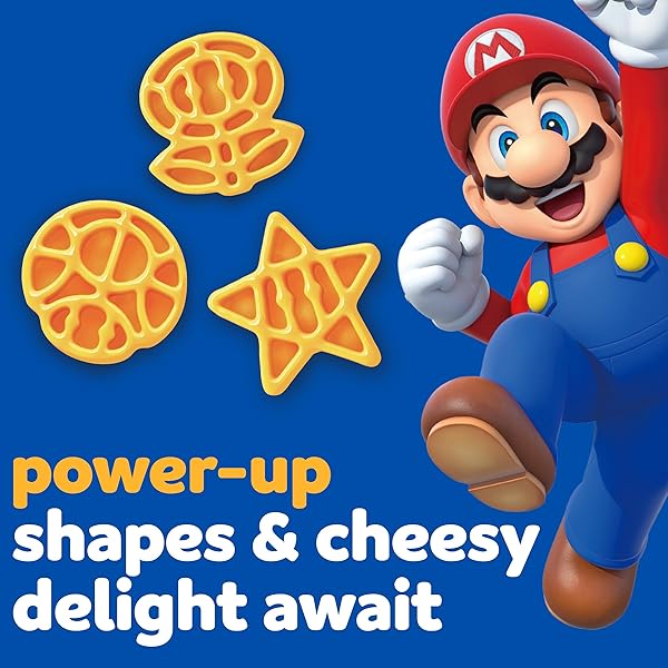 KRAFT MAC & CHEESE MICROWAVABLE DINNER WITH SUPER MARIO POWER-UP PASTA SHAPES, 4 1.9 OZ CUPS