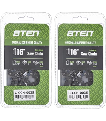 Amazon.com: 8TEN Full Chisel Chainsaw Chain 16 Inch .043 3/8 LP