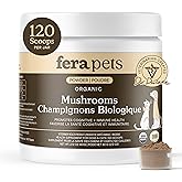 Fera Pets Mushroom Supplement for Dogs & Cats with Turkey Tail - USDA Organic - Cognitive and Immune Support - Enhances Liver