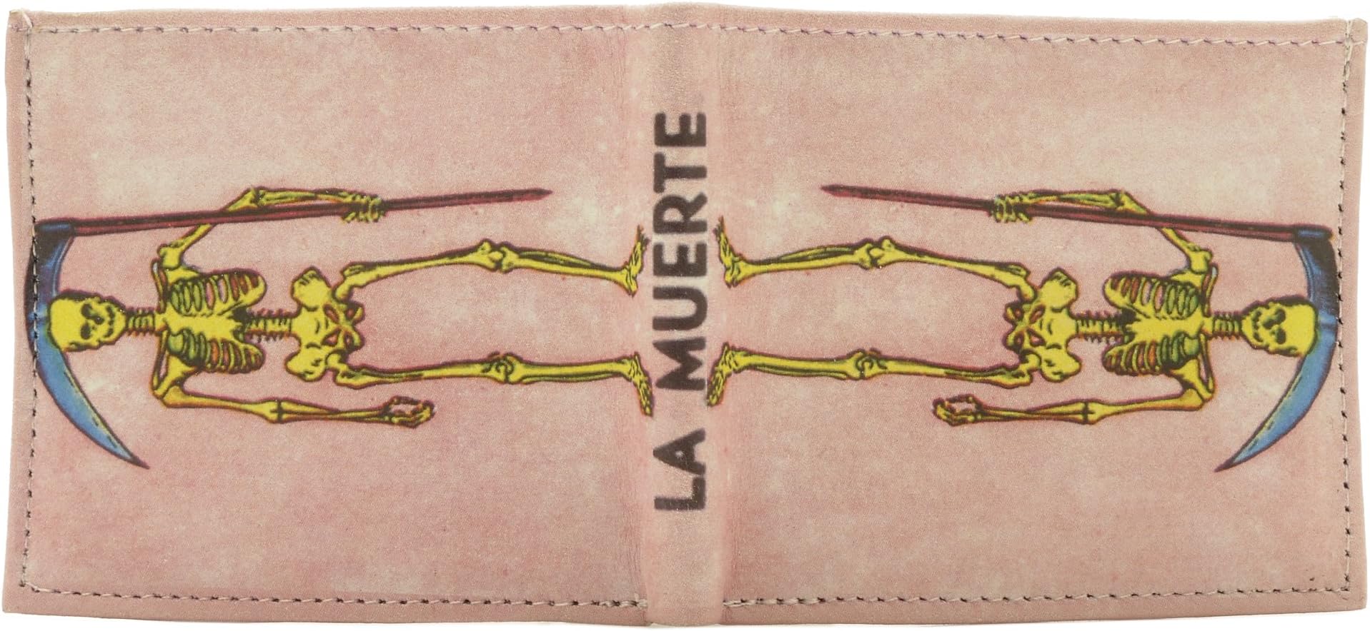 Mastoks Printed Leather Wallet - La Muerte Mexican Loteria Death Bingo