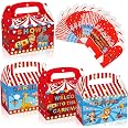 Movie Theater Popcorn Boxes (Set Of 25) - Red & White Striped, 4oz Resealable Party Favors