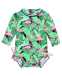 RuffleButts Flamingo Frenzy Long Sleeve One Piece