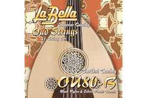 Labella OU80B OUD String11- String Set Turkish Tuning – Black Nylon Silver Plated Nylon 22-42