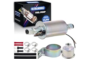 ULTRAMINDZ Electric Inline Fuel Pump Low Pressure for Carburetor Universal 5-9 psi 12 volt w/Filter Clamps Kit E8012S P60430