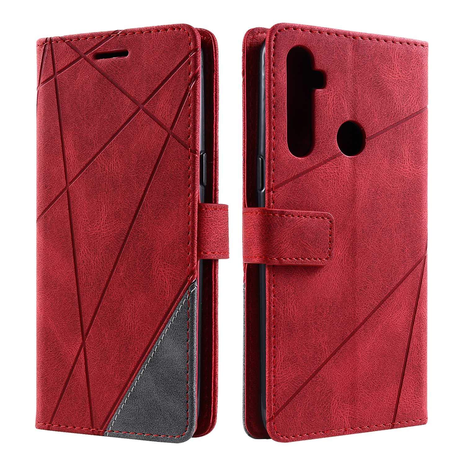 SONWO Case for Realme C3 /Realme C3i Case, Premium Leather Flip Wallet Case Magnetic Closure Card Slots Kickstand Phone Case for Realme C3 /Realme C3i, Red